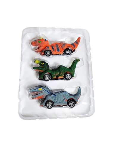 Carro Camion Dinosaurio Mini De Impulso Juguete X 3 Unidades