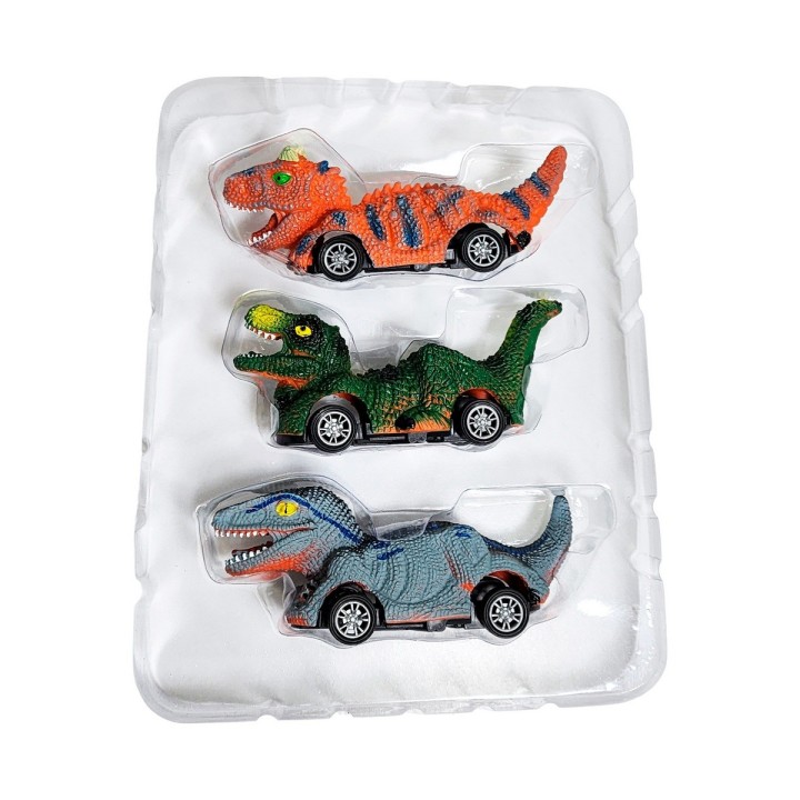 Carro Camion Dinosaurio Mini De Impulso Juguete X 3 Unidades
