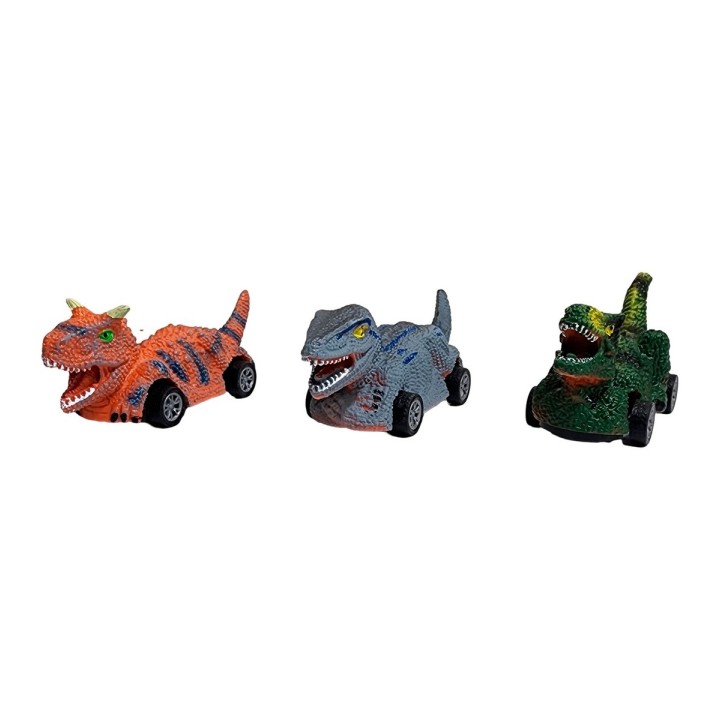 Carro Camion Dinosaurio Mini De Impulso Juguete X 3 Unidades