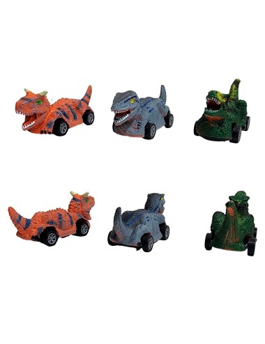 Carro Camion Dinosaurio Mini De Impulso Juguete X 3 Unidades