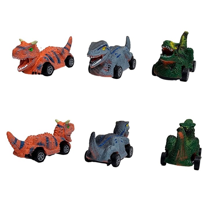 Carro Camion Dinosaurio Mini De Impulso Juguete X 3 Unidades