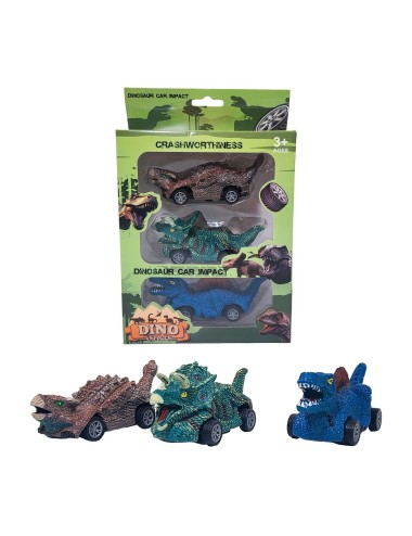 Carro Camion Dinosaurio Mini Rex Impulso Juguete X 3 Unidad