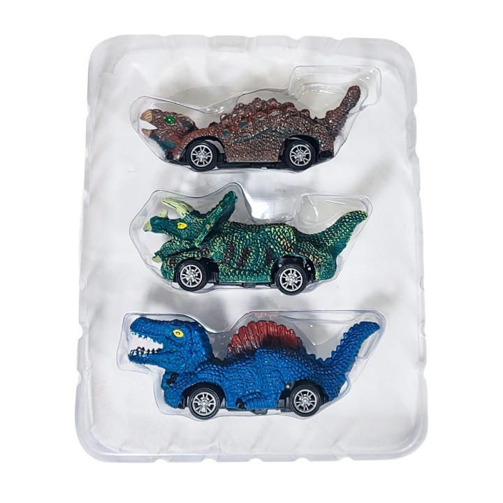 Carro Camion Dinosaurio Mini Rex Impulso Juguete X 3 Unidad