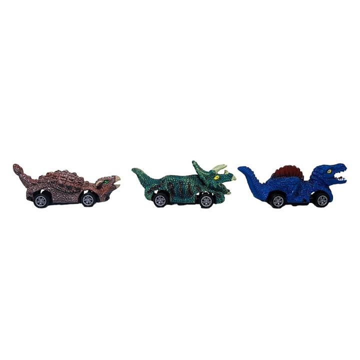 Carro Camion Dinosaurio Mini Rex Impulso Juguete X 3 Unidad