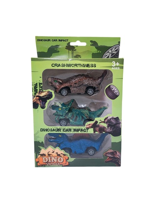 Carro Camion Dinosaurio Mini Rex Impulso Juguete X 3 Unidad