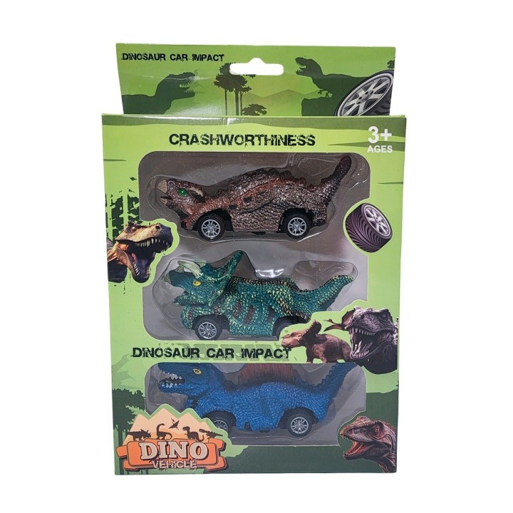 Carro Camion Dinosaurio Mini Rex Impulso Juguete X 3 Unidad