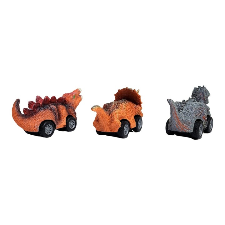 Carro Camion Dinosaurio Impulso Juguete X 3 Unidad