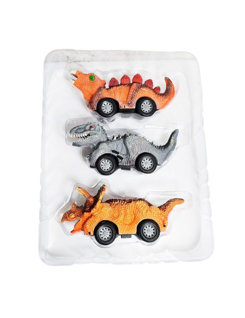 Carro Camion Dinosaurio Impulso Juguete X 3 Unidad