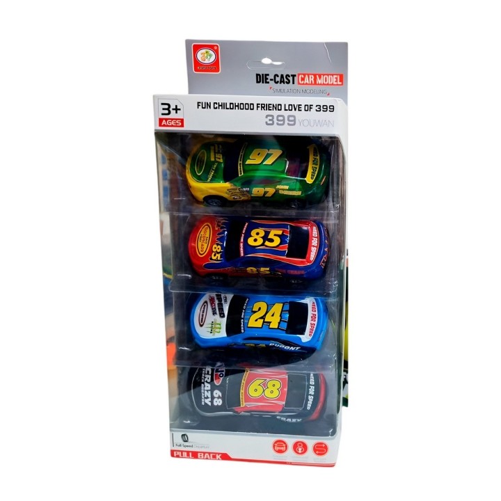 Camion Deportivo Racing Nascar De Impulso X 4 Unidades