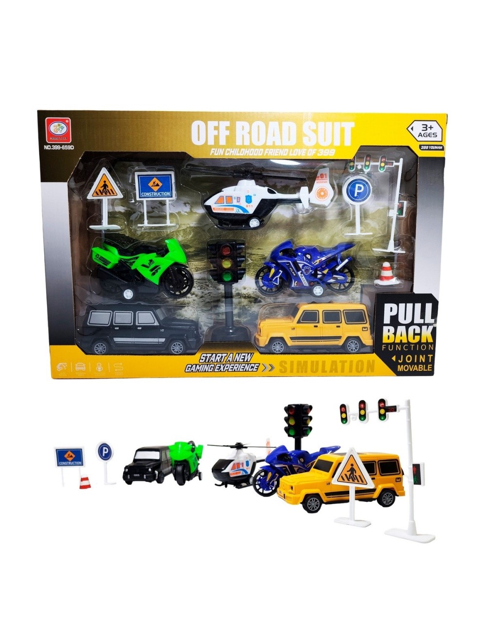 Carros Motos Helicopteros En La Ciudad Set +accesorios