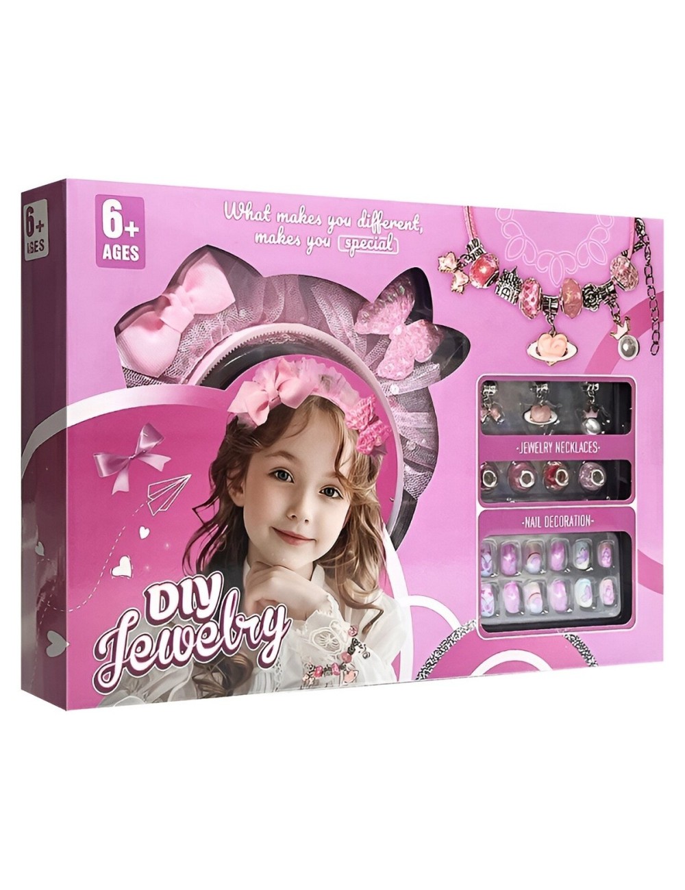 Kit Manicure Hacer Pulseras Juguete Niñas Princesa Charms