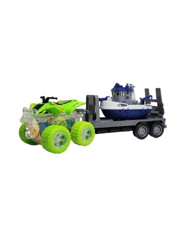 Cuatrimoto Niñera Trailer Bote Lancha Juguete Interactivo