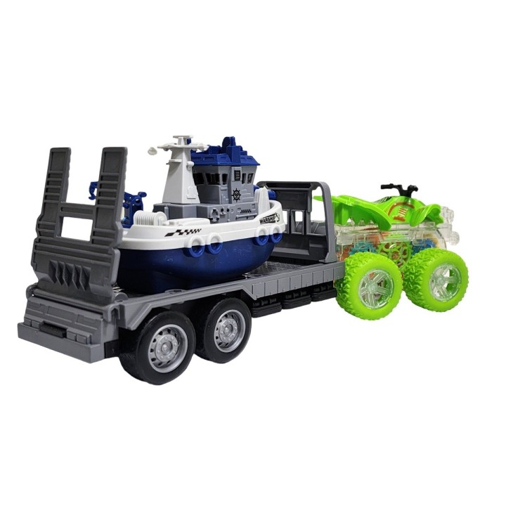 Cuatrimoto Niñera Trailer Bote Lancha Juguete Interactivo