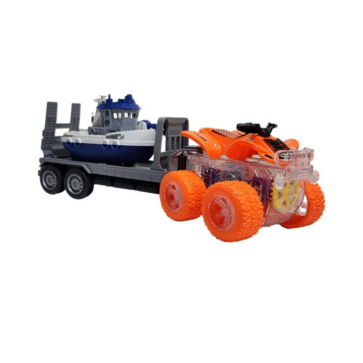 Cuatrimoto Niñera Trailer Bote Lancha Juguete Interactivo