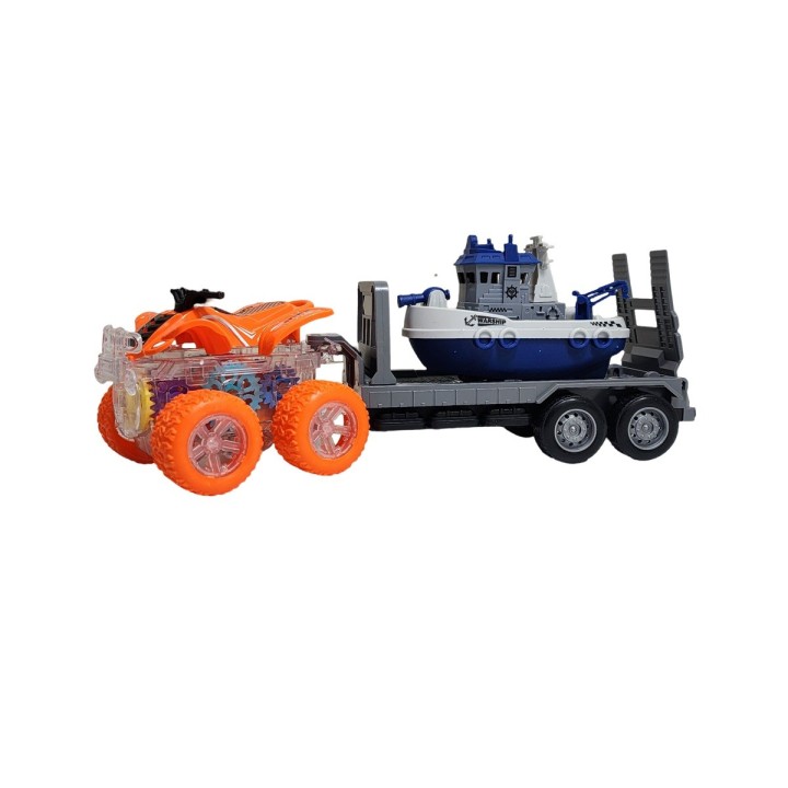 Cuatrimoto Niñera Trailer Bote Lancha Juguete Interactivo