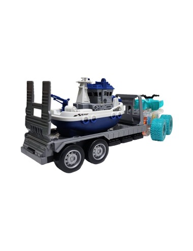 Cuatrimoto Niñera Trailer Bote Lancha Juguete Interactivo