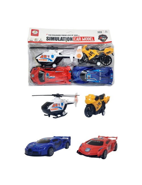 Vehiculos Carro Moto Helicoptero Policia Juguete Niños
