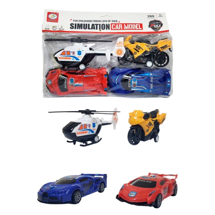 Vehiculos Carro Moto Helicoptero Policia Juguete Niños