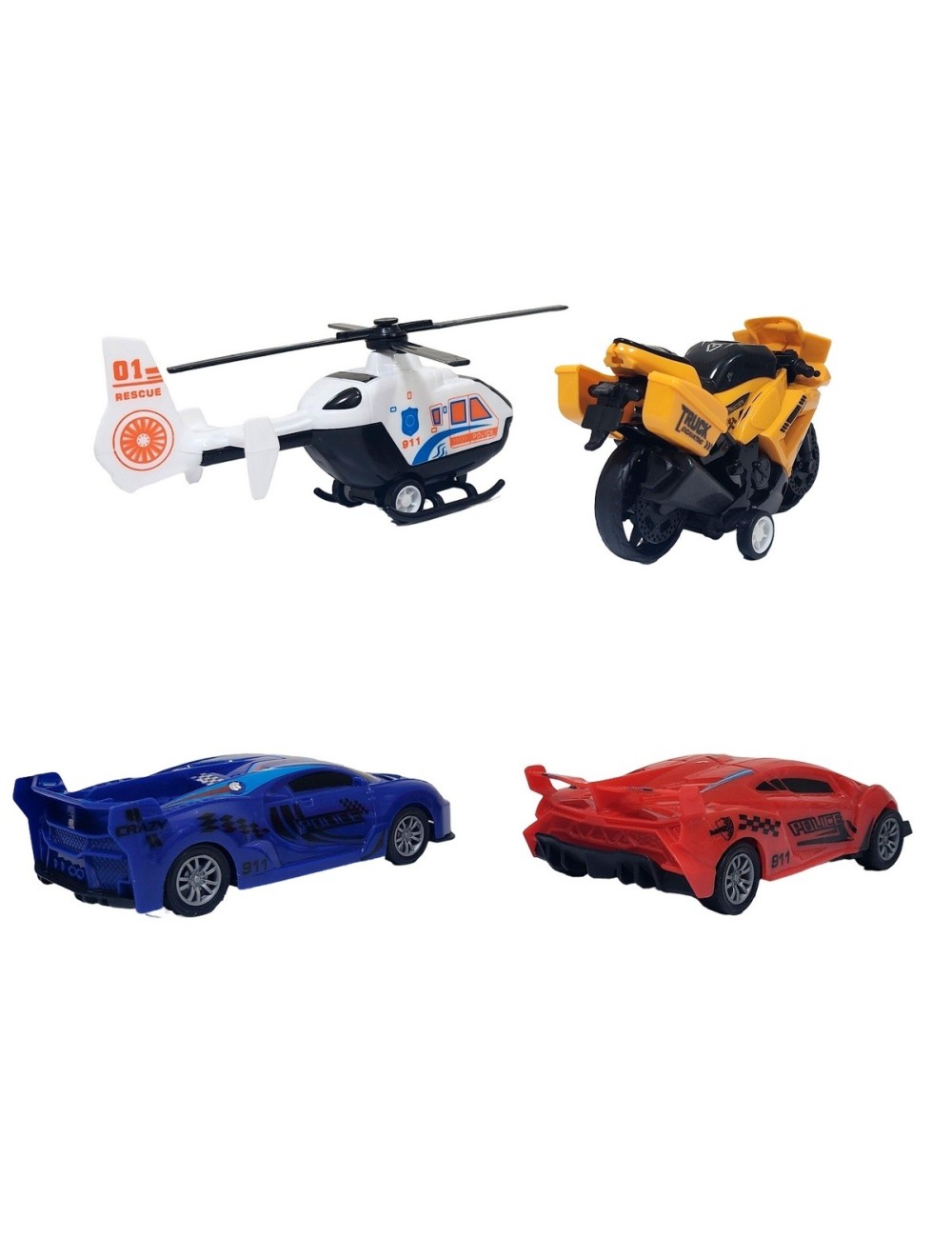 Vehiculos Carro Moto Helicoptero Policia Juguete Niños