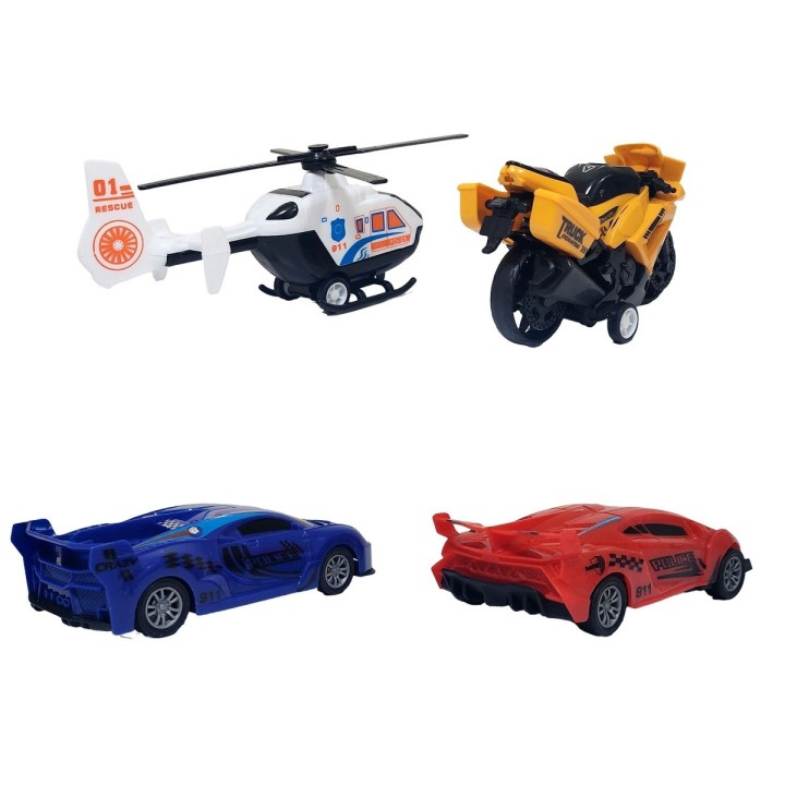 Vehiculos Carro Moto Helicoptero Policia Juguete Niños