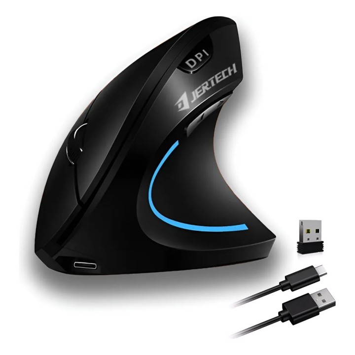 Mouse Ergonómico Inalambrico Recargable Jertech Jr322