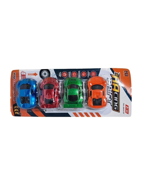 Carros Deportivos Metalizados Juguete Niños X 4 Unidades