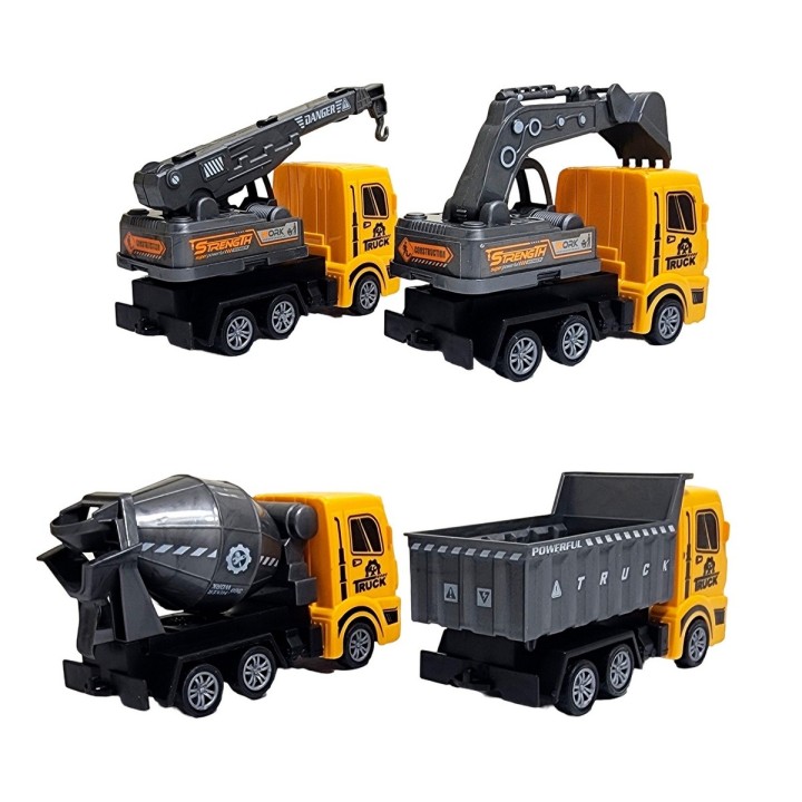 Carros Camion Construccion Juguete Niños X 4 Unidades