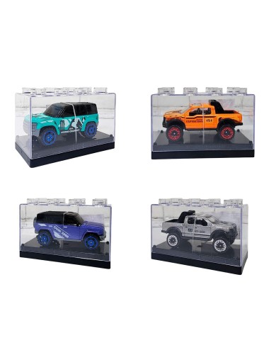 Carro Camioneta De Metal Coleccionable 4 Unidades + Estuche