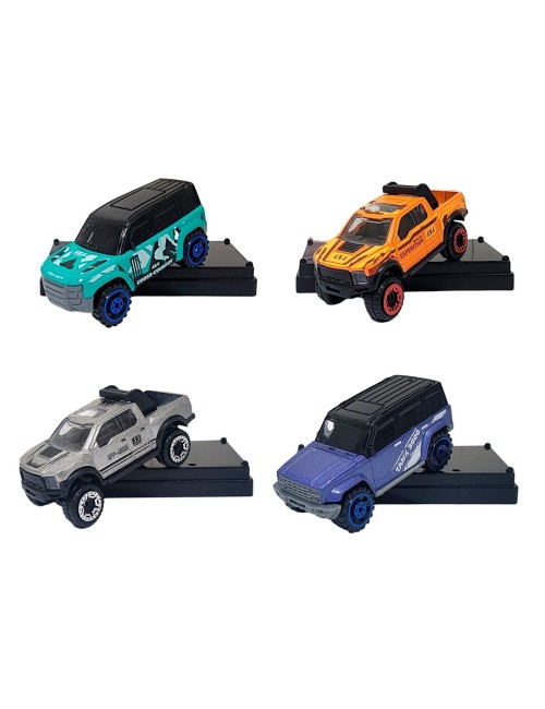 Carro Camioneta De Metal Coleccionable 4 Unidades + Estuche