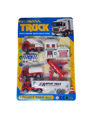 Camiones Tractomula Avion Transporte Bombero + Accesorios