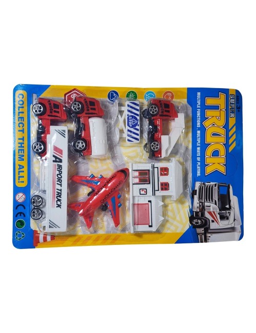 Camiones Tractomula Avion Transporte Bombero + Accesorios