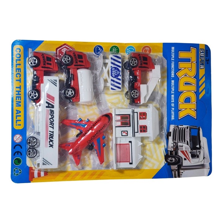 Camiones Tractomula Avion Transporte Bombero + Accesorios