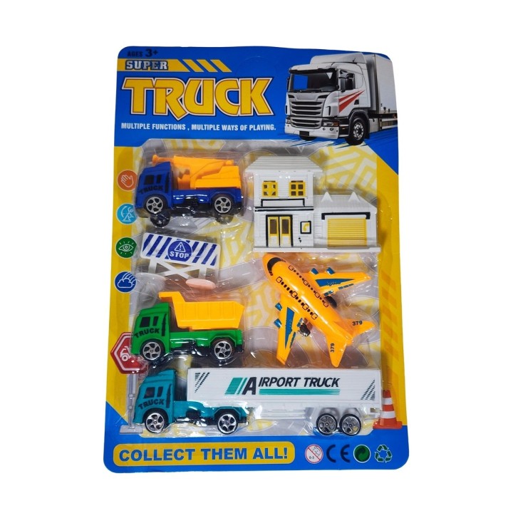 Camiones Tractomula Avion Transporte + Accesorios Juguete