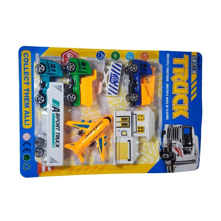 Camiones Tractomula Avion Transporte + Accesorios Juguete