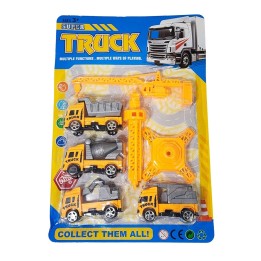 Camiones Construccion Set + Grua Juguete Niños Constructor
