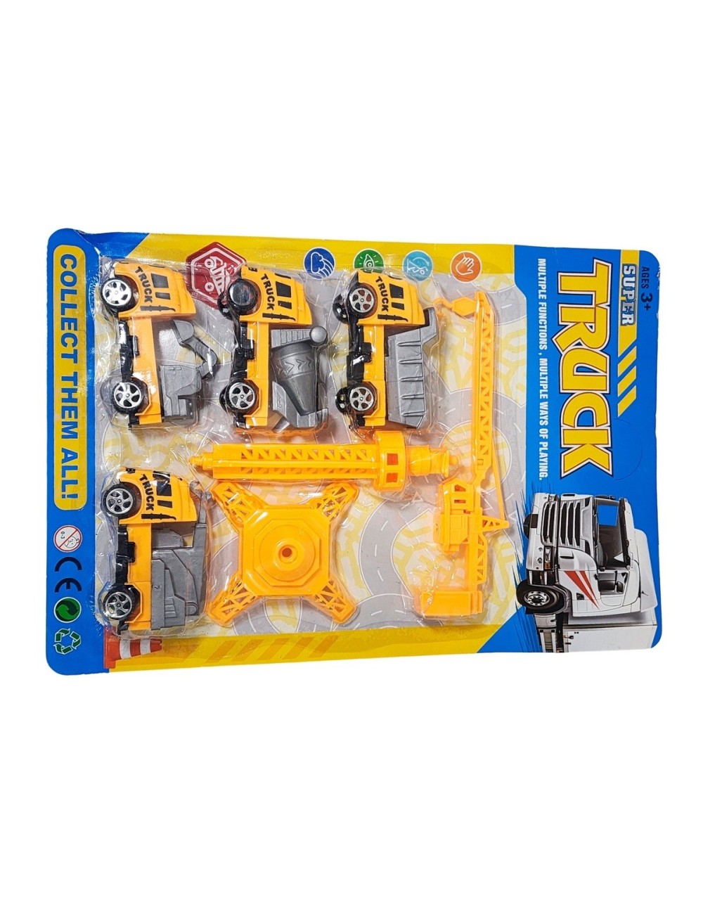 Camiones Construccion Set + Grua Juguete Niños Constructor