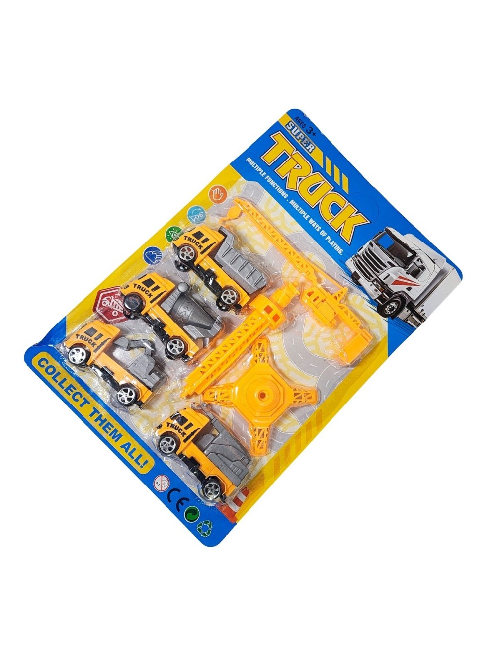 Camiones Construccion Set + Grua Juguete Niños Constructor