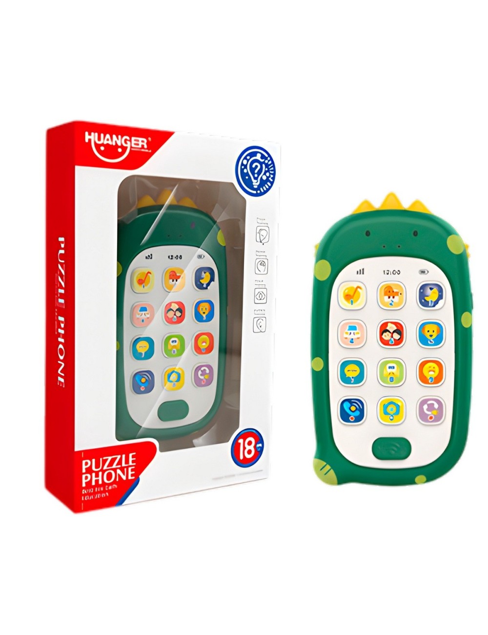Telefono Dinosaurio Didactico Interactivo Puzzle + Baterias