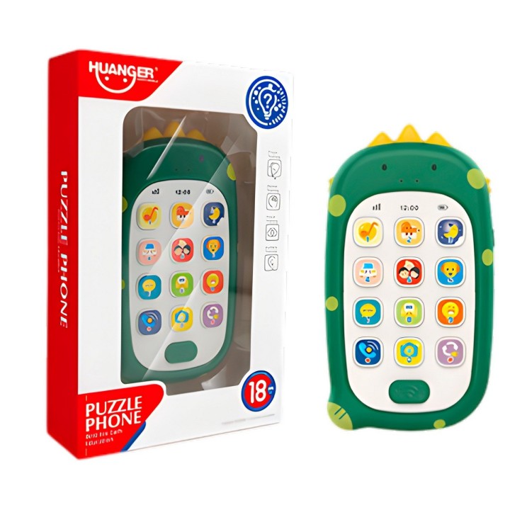 Telefono Dinosaurio Didactico Interactivo Puzzle + Baterias