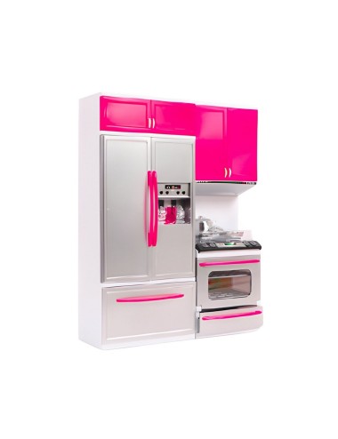 Cocina Muñecas Horno Luz Nevera Sonido 2 Modulos Juguete