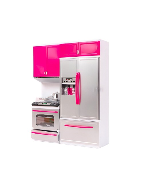 Cocina Muñecas Horno Luz Nevera Sonido 2 Modulos Juguete