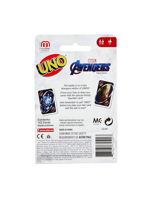 Juego de Mesa Cartas Uno Avengers Heroes
