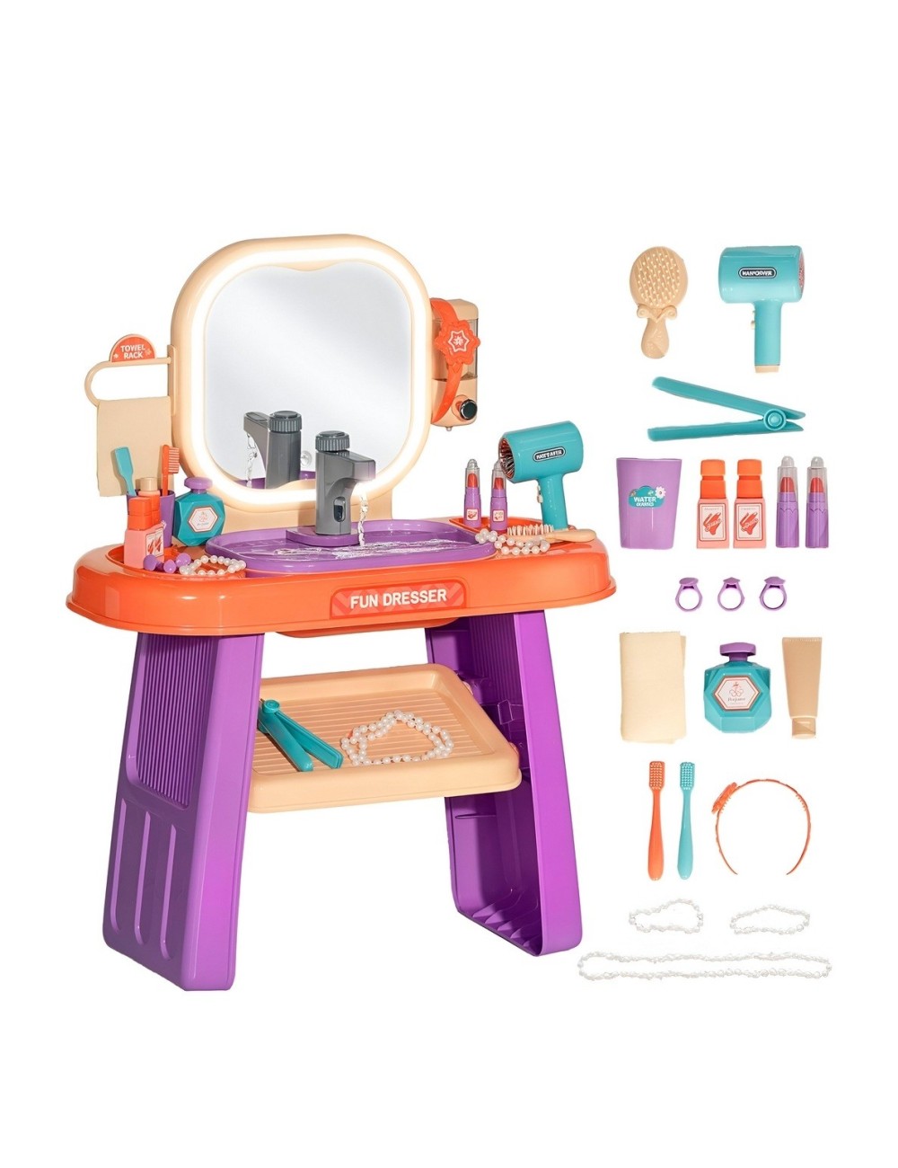 Set Maquillaje Tocador Profesional Peinador Juguete Niñas