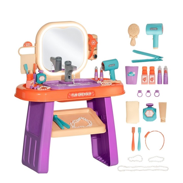 Set Maquillaje Tocador Profesional Peinador Juguete Niñas