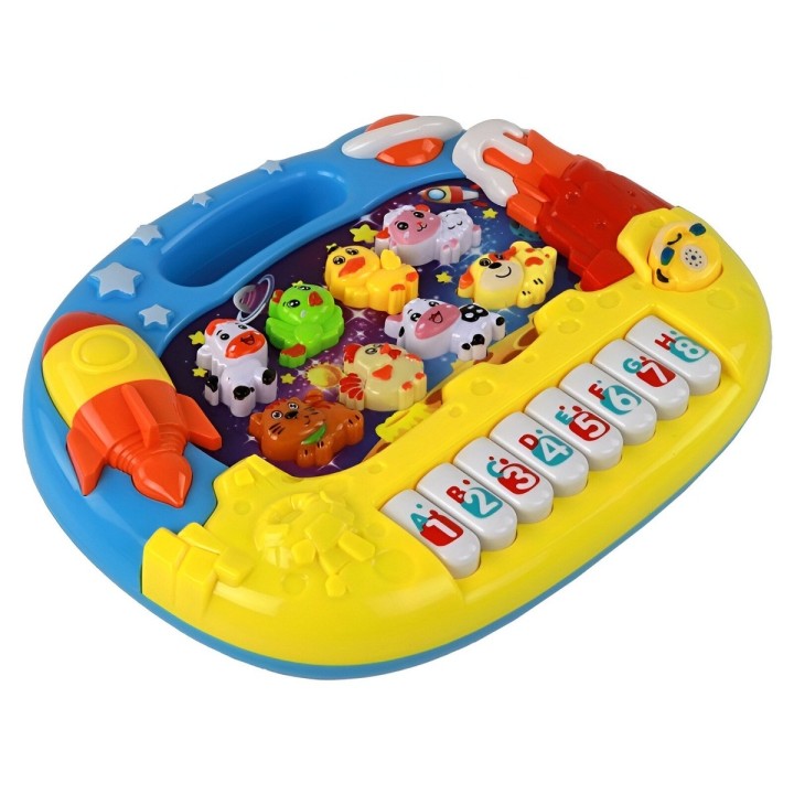 Piano Musical Animales De Granja Nave Espacial + Baterias