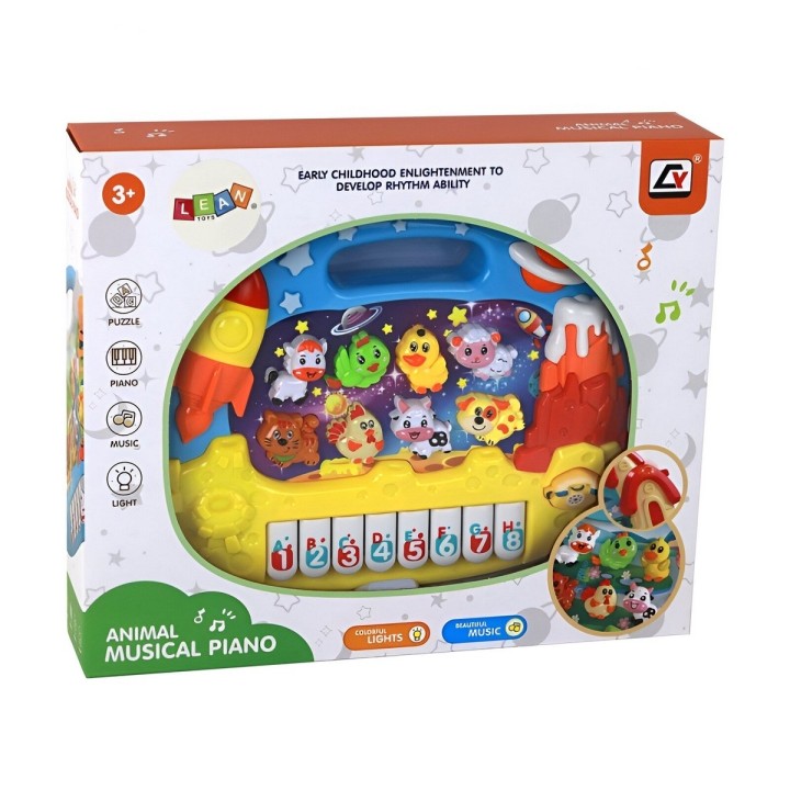 Piano Musical Animales De Granja Nave Espacial + Baterias