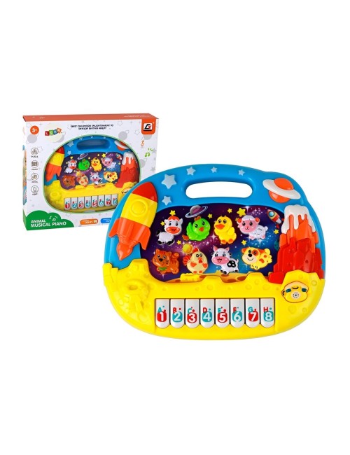 Piano Musical Animales De Granja Nave Espacial + Baterias