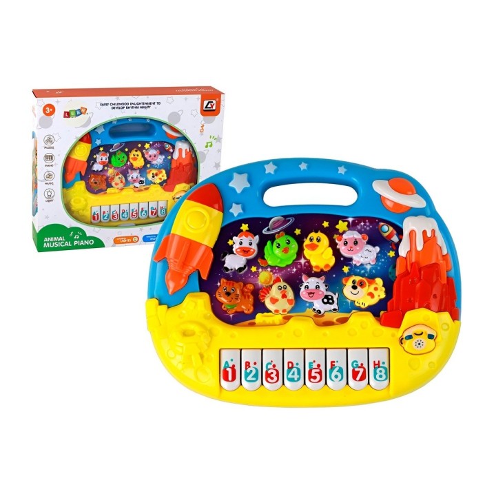 Piano Musical Animales De Granja Nave Espacial + Baterias