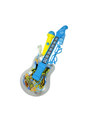 Guitarra De Juguete Con Microfono Juguete Unisex + Baterias