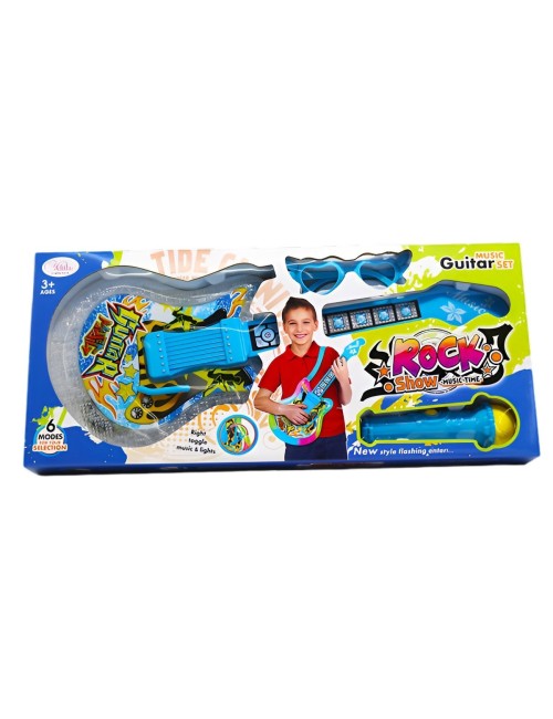 Guitarra De Juguete Con Microfono Juguete Unisex + Baterias